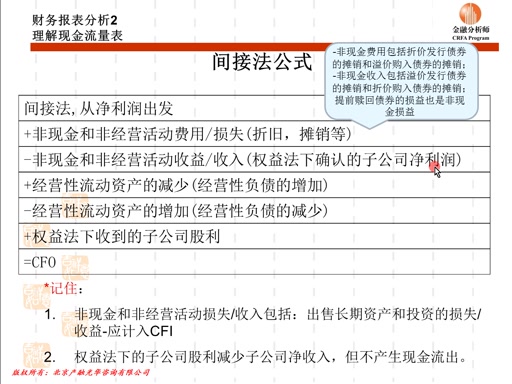 间接法编制现金流量表